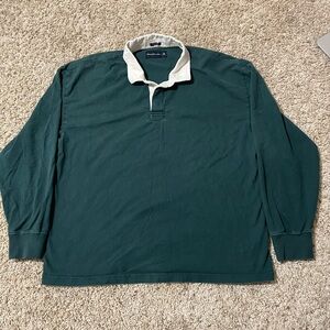 Abercrombie & Fitch Dark Green Long Sleeve Rugby Shirt